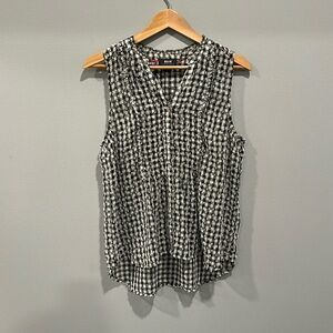 Anthropologie Maeve Black and White Checkered Tank Top Size Medium